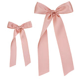 Satin Bow - French Pink Sash Clip - Small