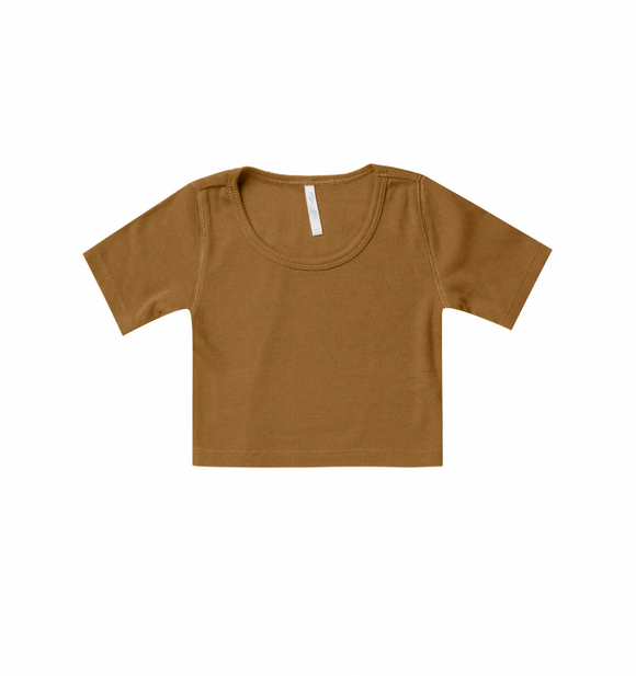 Ribbed Scoop Tee - Brass