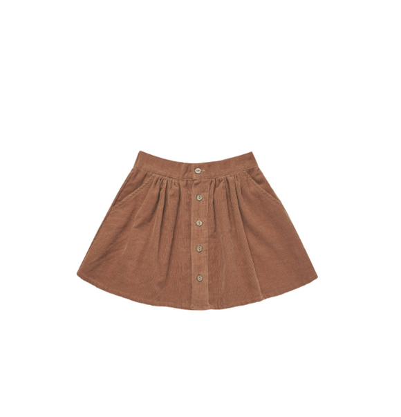 Button Front Mini Skirt - Spice