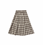 Tiered Midi Skirt - Charcoal Check
