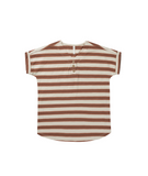Henley Shirt Dress - Cedar Stripe