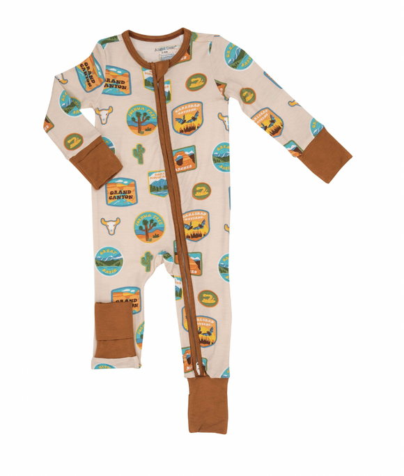 2-Way Zipper Romper - National Parks Patches