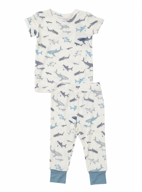 Short Sleeve Loungewear Set - Sharks