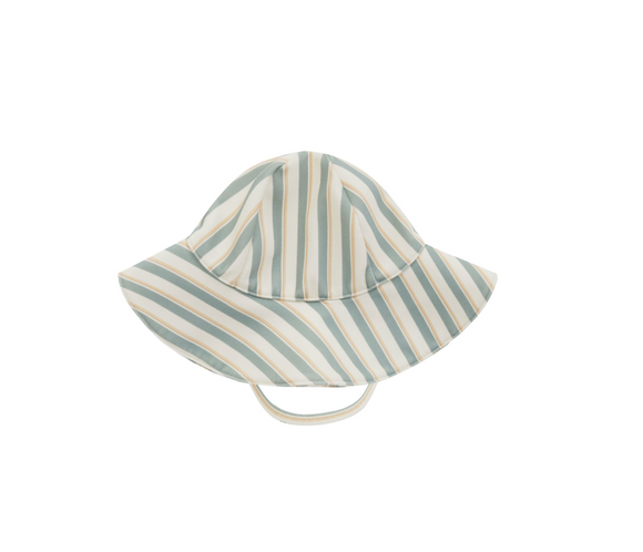 Floppy Swim Hat - Aqua Stripe