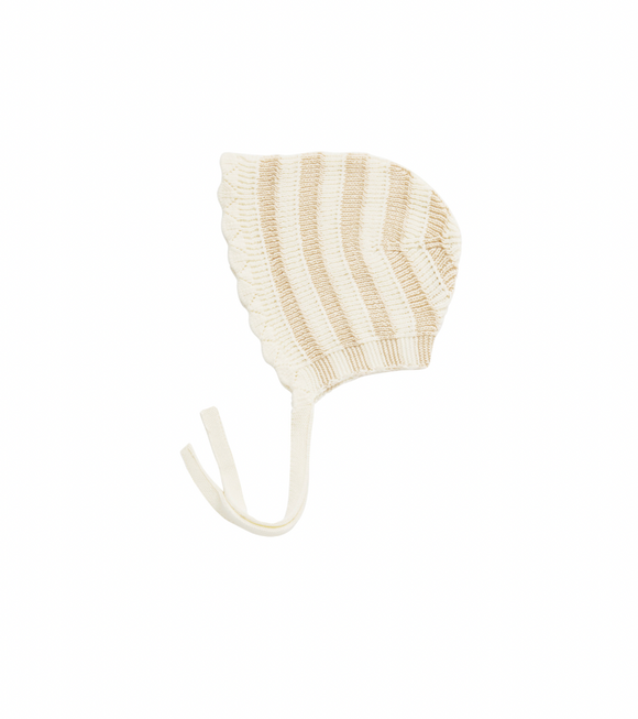 Knit Bonnet - Sand Stripe