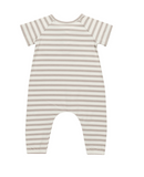 Short Sleeve Romper - Grey Stripe