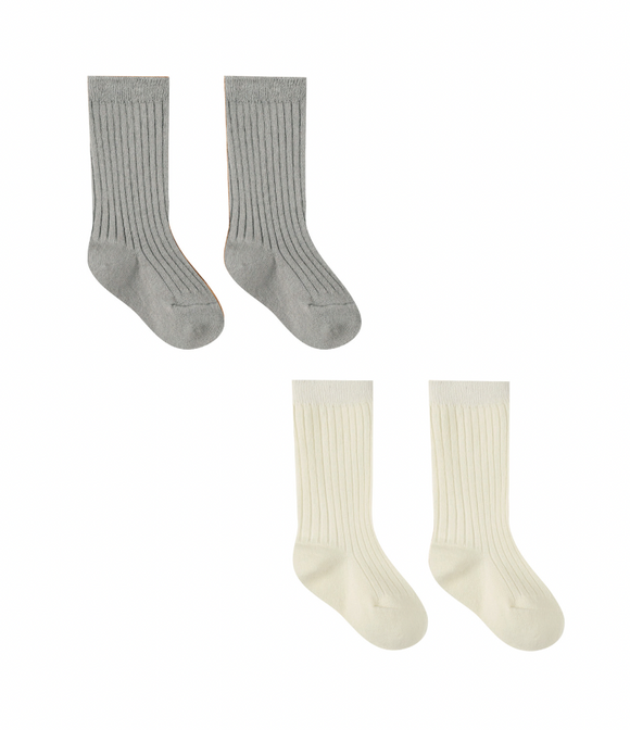 Socks Set - Ivory, Dusty Blue