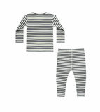 Ribbed Tee + Legging Set - Indigo Stripe