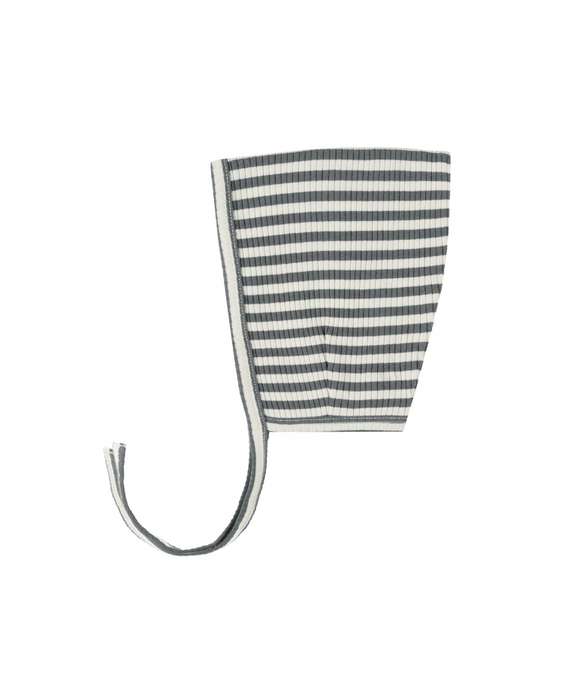 Ribbed Pixie Bonnet - Indigo Stripe