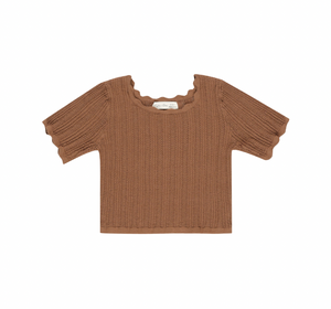 Scallop Tee - Saddle