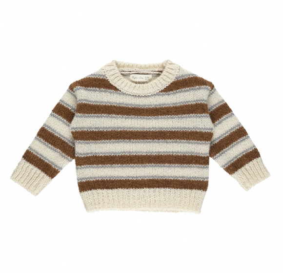 Aspen Sweater - Saddle Stripe