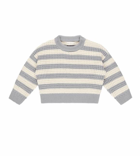 Aspen Sweater - Dusty Blue Stripe, Baby