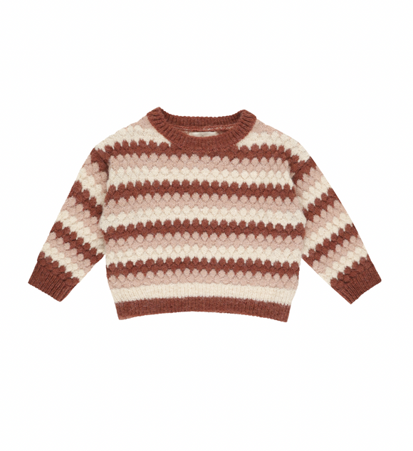 Aspen Sweater, Multistripe - Brick, Baby