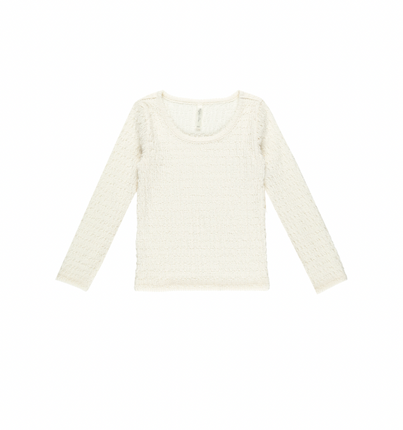 Textured Long Sleeve Top - Ivory