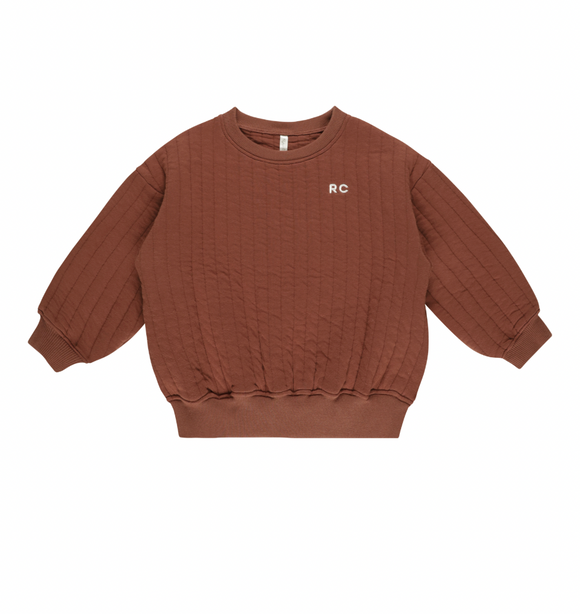 Quilted Sweatshirt - Brick, Boys