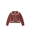 Collared Cardigan - Burgundy, Baby