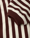 Crewneck Romper - Burgundy Stripe