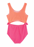 Crinkle Colorblock One-Piece Swimsuit