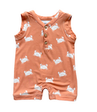 Boys Sleeveless Romper - Crabs in Sunset