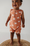 Boys Sleeveless Romper - Crabs in Sunset