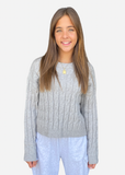 Cableknit Sweater - Light Heather Grey