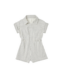 Utility Romper - Navy Pinstripe