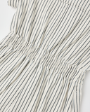 Utility Romper - Navy Pinstripe