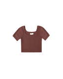 Scallop Tee - Burgundy