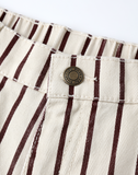 Barrel Pant - Burgundy Stripe