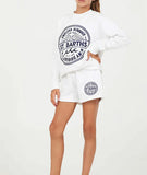 St. Barths Embroidered Oversized Crewneck Sweater - White