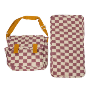 Carrie Convertible Changing Bag & Mat - Plum Check