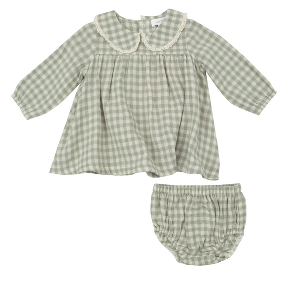 Dress & Rib Legging - Mini Green Gingham