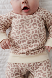 Baby Fleece Sweatpants - Lilac Leopard