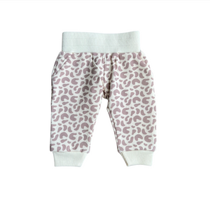 Baby Fleece Sweatpants - Lilac Leopard