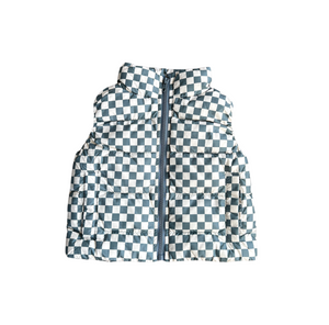 Kids Puffer Vest - Checkered