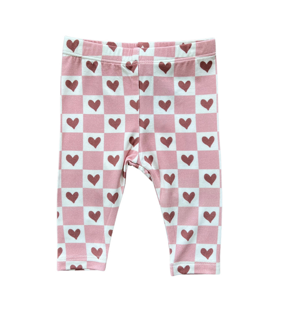 Basic Leggings - Checkered Hearts, Baby