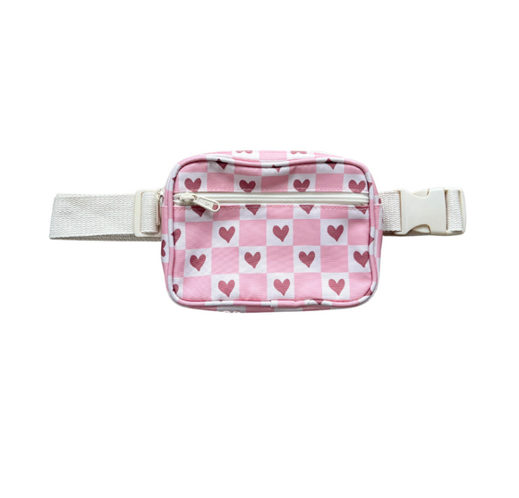 Mini Belt Bag - Checkered Hearts