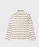 Girls Rib Mockneck Sweater - Bark