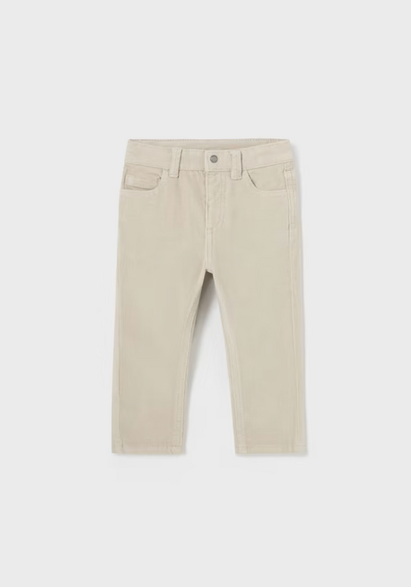 Basic Slim Fit Cord Trouser - Cement