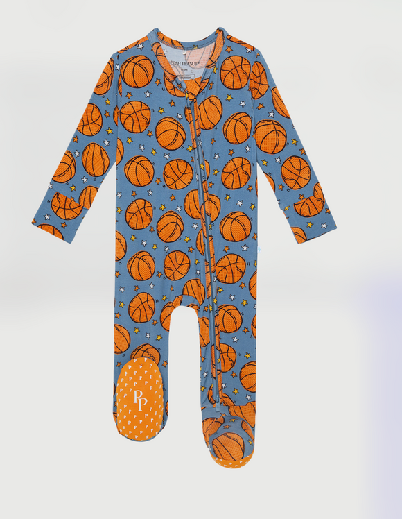 Posh Peanut- Slam Dunk Footie Zippered One Piece