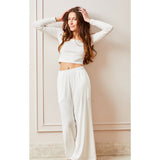 Jax Heart Pointelle Long Sleeve with Lace- White