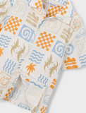 Short Sleeve Shirt - Cream/Peach