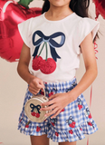 Cherry Gingham Ruffle Short