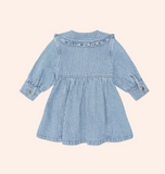 Vintage Bow Collar Denim Dress
