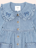 Vintage Bow Collar Denim Dress