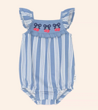 Vintage Stripe Cherry Romper