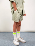 Boys Linen Short - Light Olive