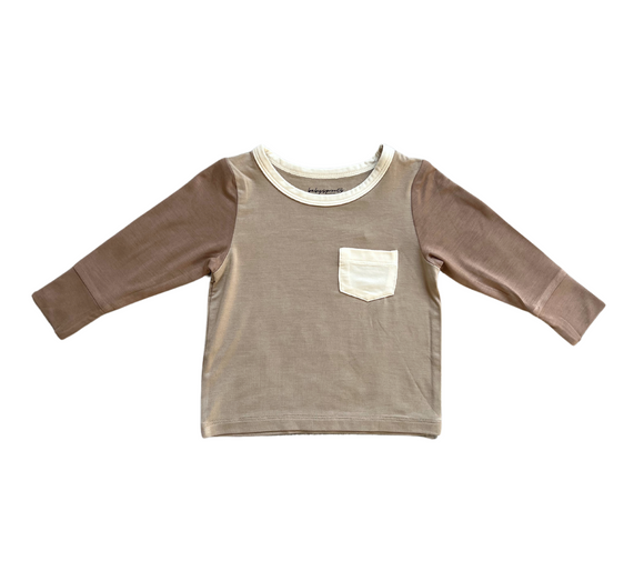 Boys Colorblock Pocket Shirt - Cocoa