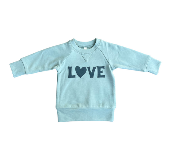 Raglan Sweatshirt - Love in Seafoam, Boys