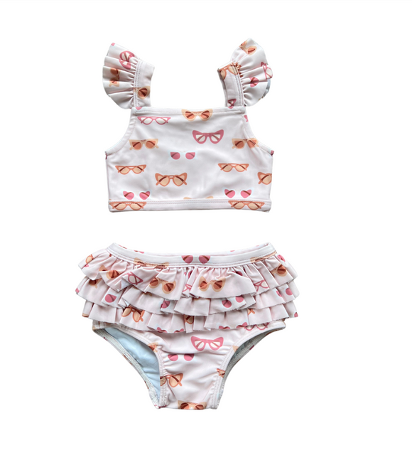 Girls Two-Piece Swim Suit - Retro Shades